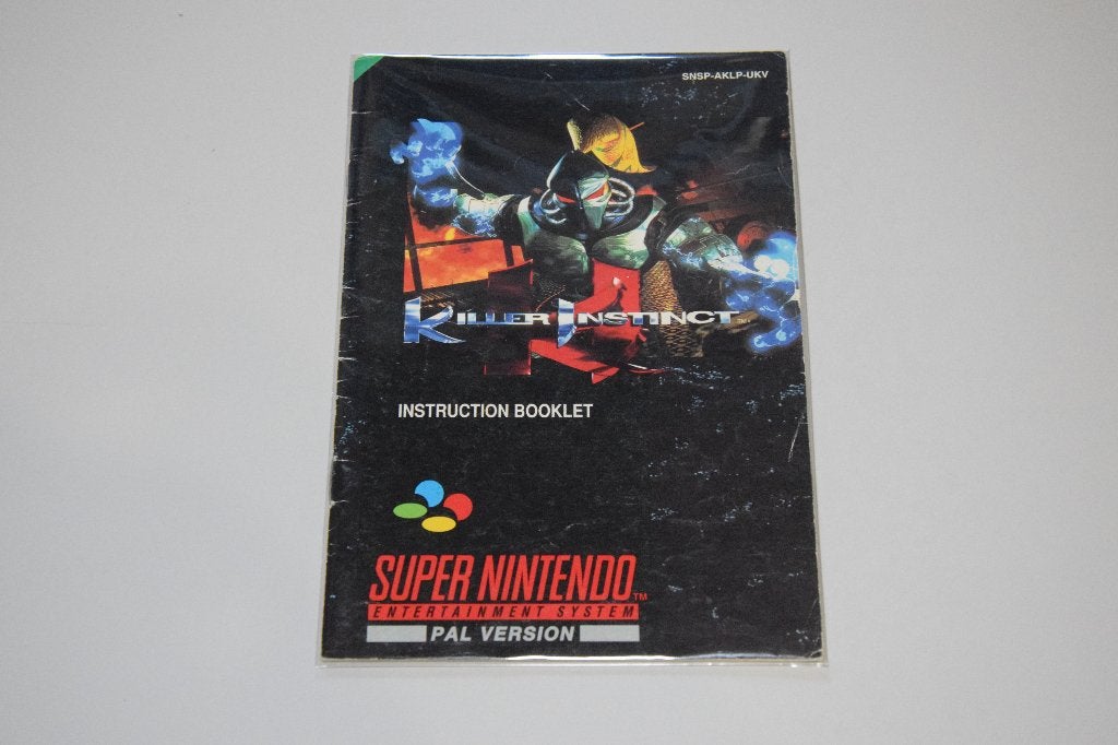Super Nintendo (SNES) : Killer Instinct (Handleiding - UKV), Spelcomputers en Games, Games | Nintendo Super NES, Gebruikt, Vechten