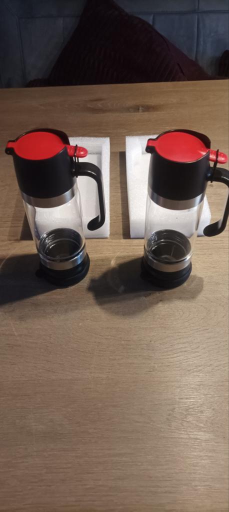 2x Druppelvrije 300ml Dispenser voor honing/siroop/sauzen/, Ophalen of Verzenden, Nieuw, Glas
