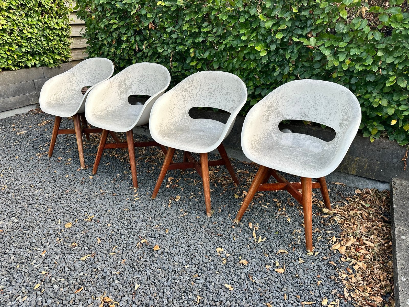 4 kuipstoelen - vintage design, Ophalen of Verzenden