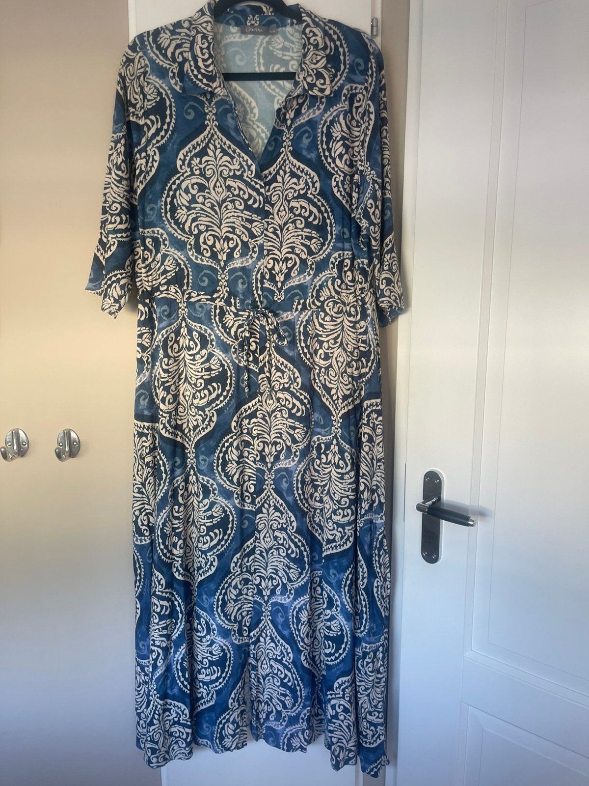 Geisha  maxi jurk maat 42, Blauw, Maat 42/44 (L), Ophalen of Verzenden, Zo goed als nieuw