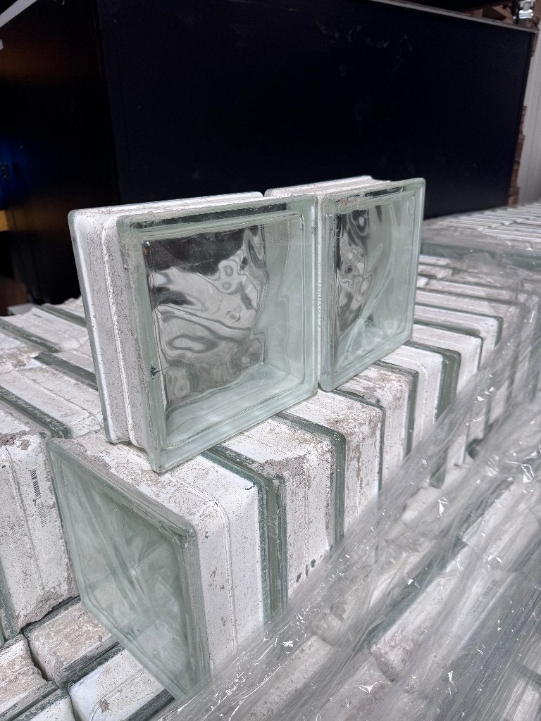 Ca. 1000 glazen bouwstenen - glasblokken - bouwglas 19x19x8, Gebruikt, Minder dan 80 cm, Minder dan 80 cm, NVT