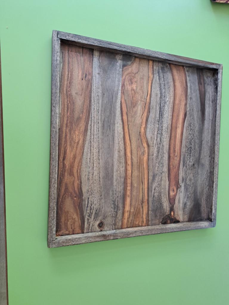 Sfeervol houten vierkant dienblad (50x50 cm) - Perfect voor, Ophalen, Zo goed als nieuw, Vierkant, Hout