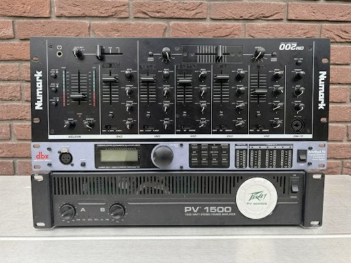 Complete Geluidsinstallatie Set: Versterker, Mixer, DBX, Ophalen of Verzenden, Gebruikt