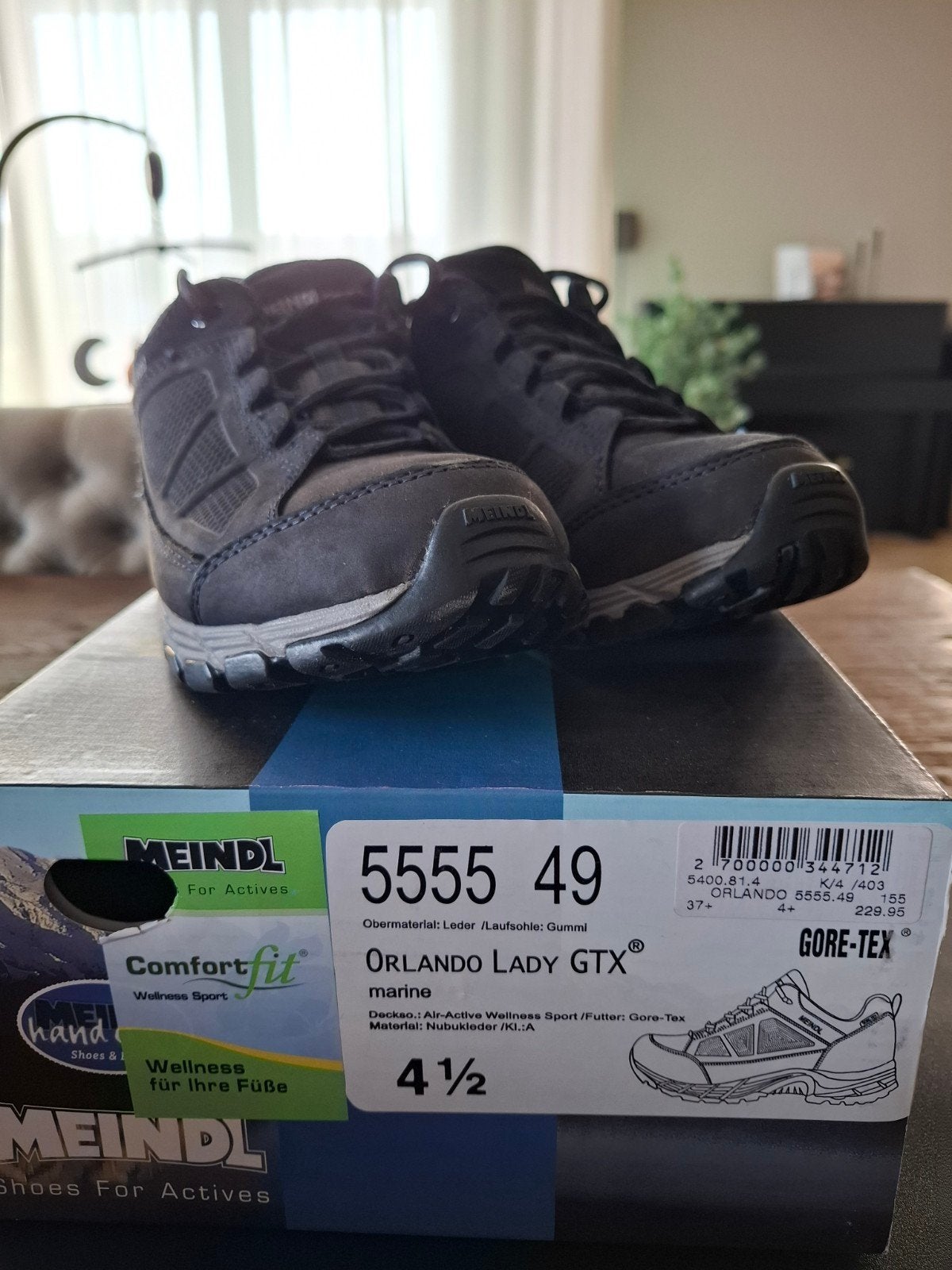 Wandelschoenen Meindl mt 37,5 / 4,5 blauw met grijs, Meindl, Blauw, Zo goed als nieuw, Wandelschoenen