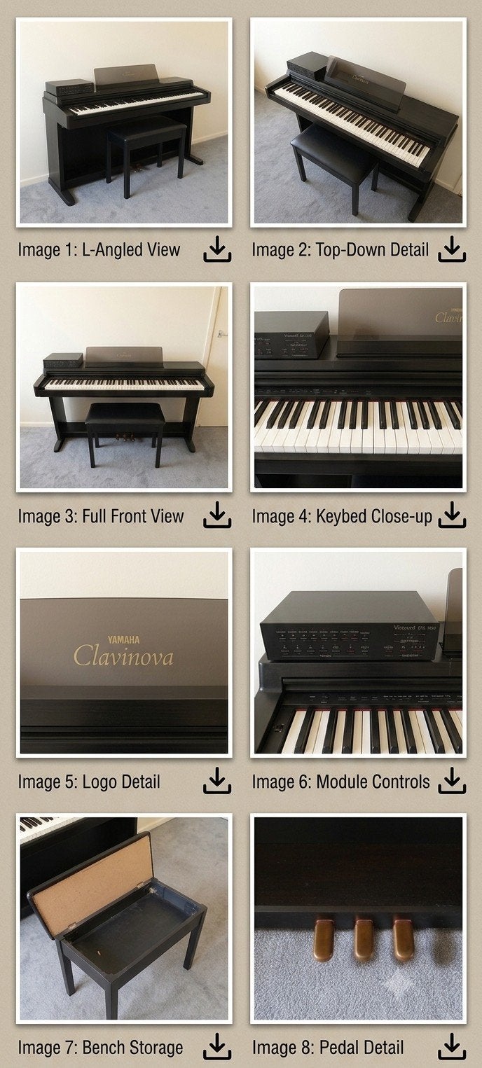 Yamaha Clavinova Digitale Piano incl Viscount EXL100, Ophalen, Gebruikt, Zwart, Digitaal