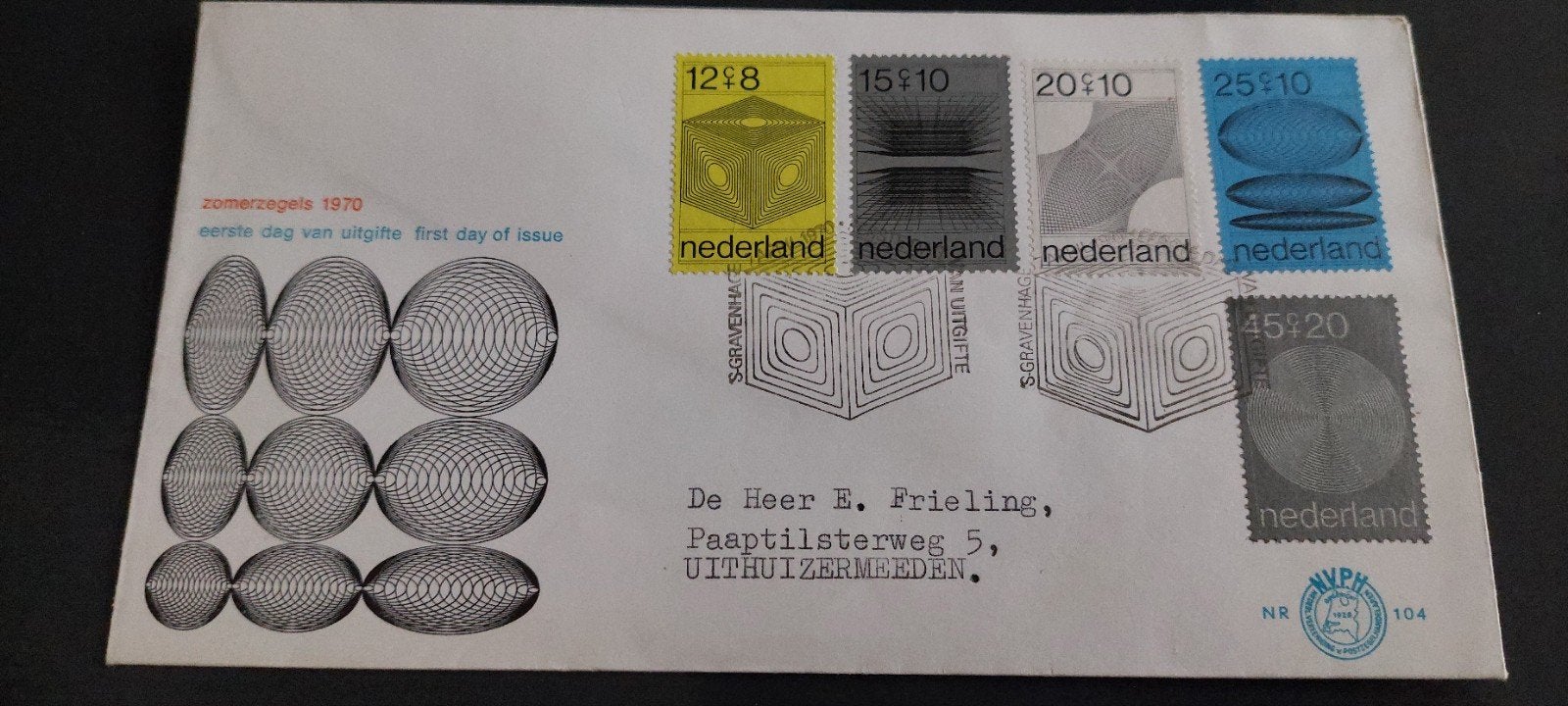 eerste dag envelop nederland e104 zomer 1970, Ophalen, Beschreven, Nederland