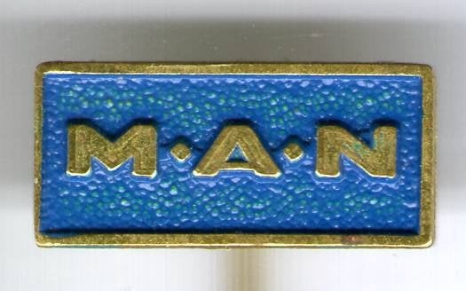 M.A.N. blauw op koper vrachtwagen speldje( E_029a), Ophalen of Verzenden, Zo goed als nieuw, Transport, Speldje of Pin