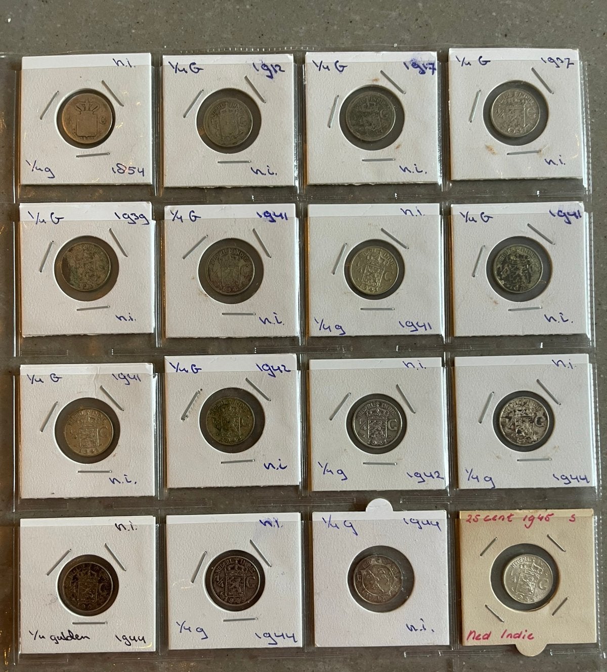 zilveren 1/10 en 1/4 gulden nederlands indië. 488 gr zilver, Postzegels en Munten, Munten en Bankbiljetten | Verzamelingen, Ophalen of Verzenden
