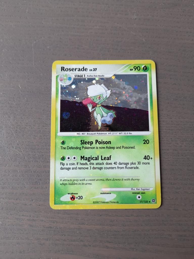 2007 secret wonders 17/132 roserade holo, Ophalen of Verzenden, Gebruikt, Losse kaart, Foil