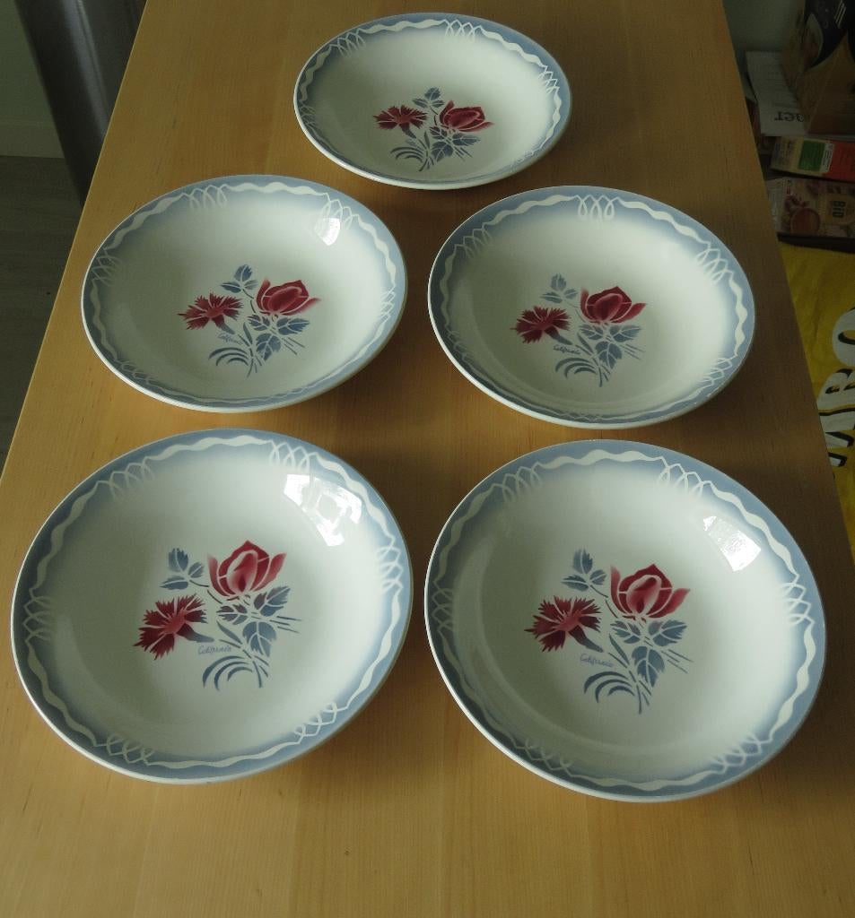 Vintage Brocante California Soepborden Borden, Antiek en Kunst, Antiek | Servies los, Ophalen