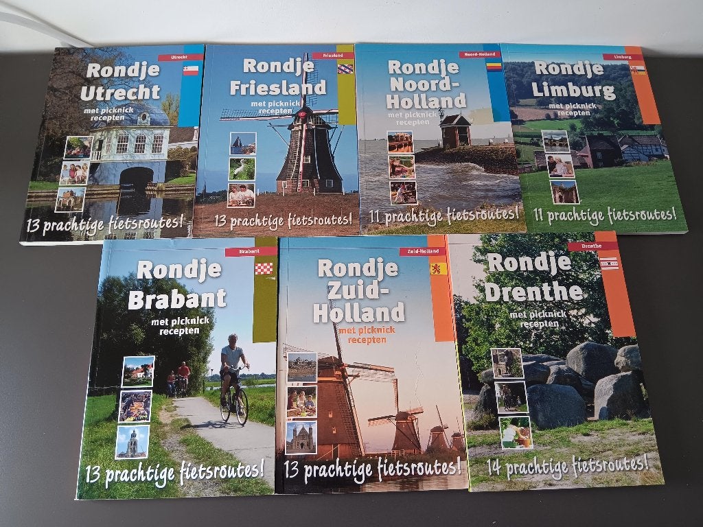 Set van 7 boeken Rondje Nederland fietsroutes, Boeken, Fiets- of Wandelgids, Europa, Ophalen of Verzenden, Gelezen