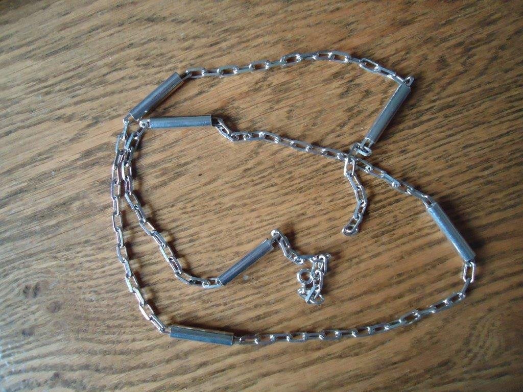 mooie echt zilveren ketting schakel met buisjes 70 cm 24.9 g, Ophalen of Verzenden, Zo goed als nieuw, Zilver, Zilver