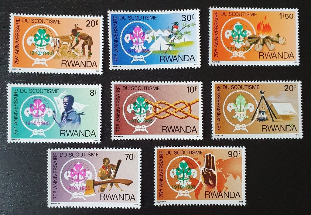 Rwanda 1962 75 jaar Scouting Padvinders Michel 1318-1325 pf, Verzenden, Postfris, Overige thema's
