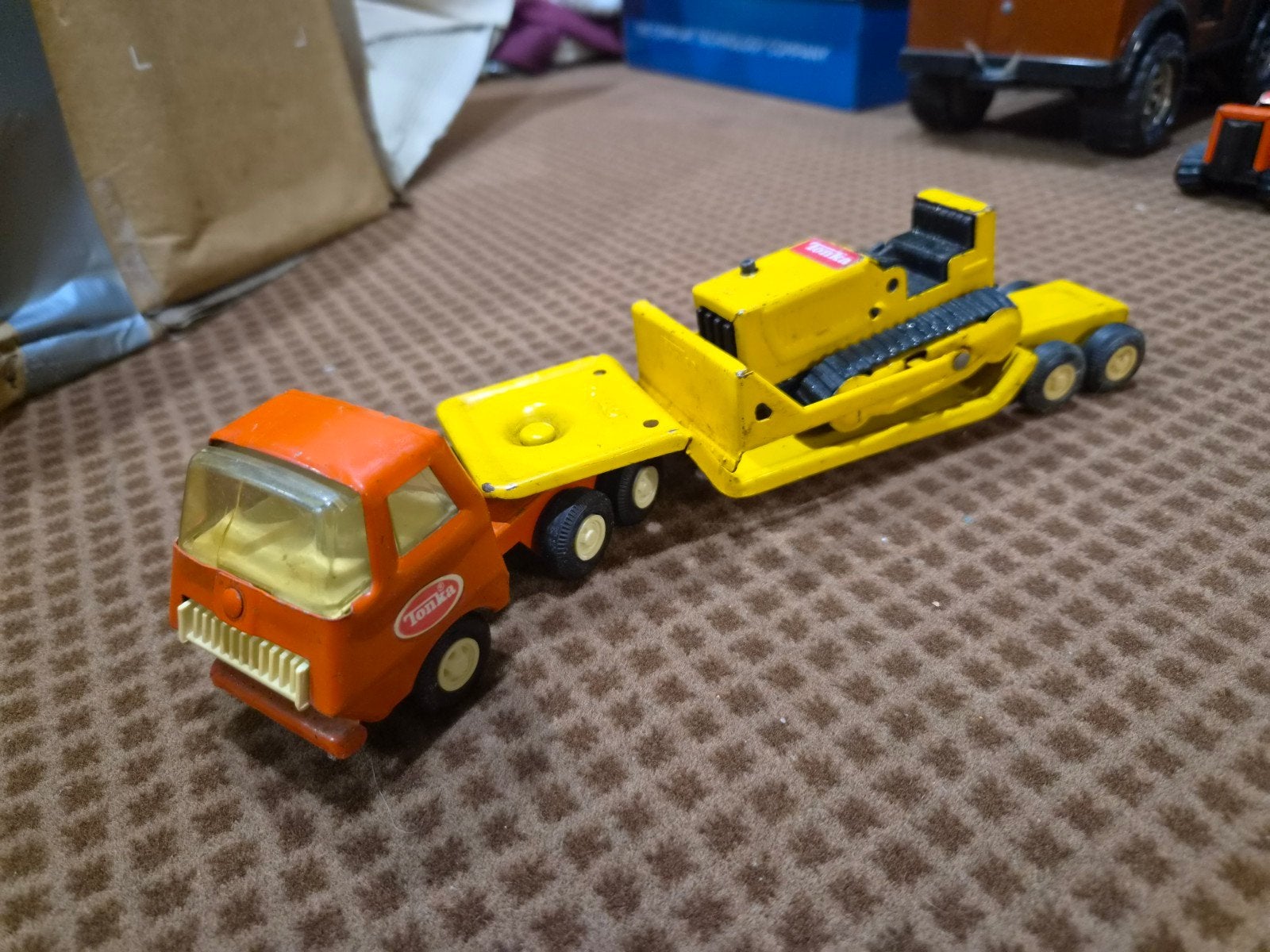 Tonka met dieplader, T, T, Ophalen of Verzenden, Zo goed als nieuw