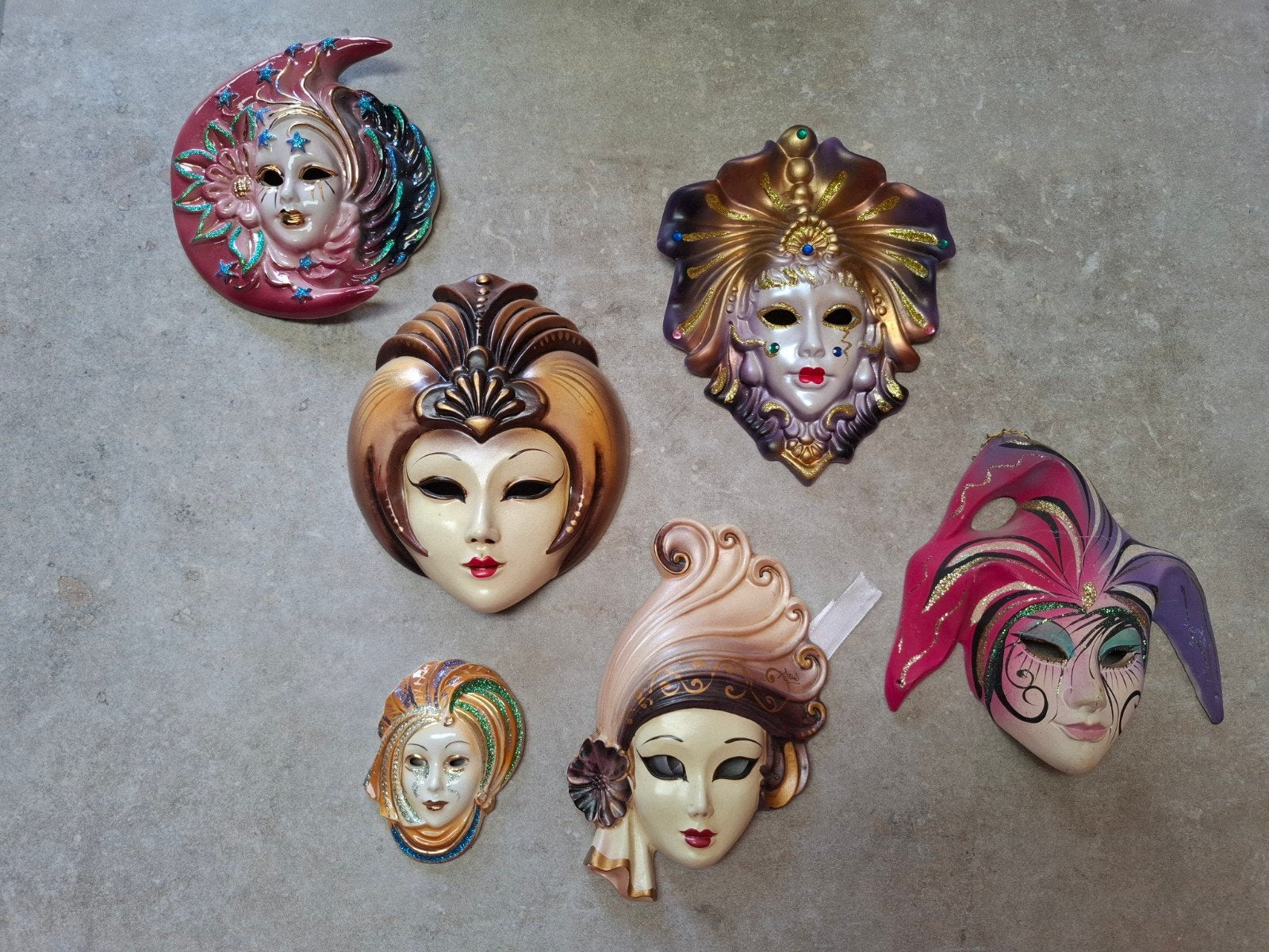 Prachtige verzameling vintage venetiaanse maskers, Ophalen of Verzenden
