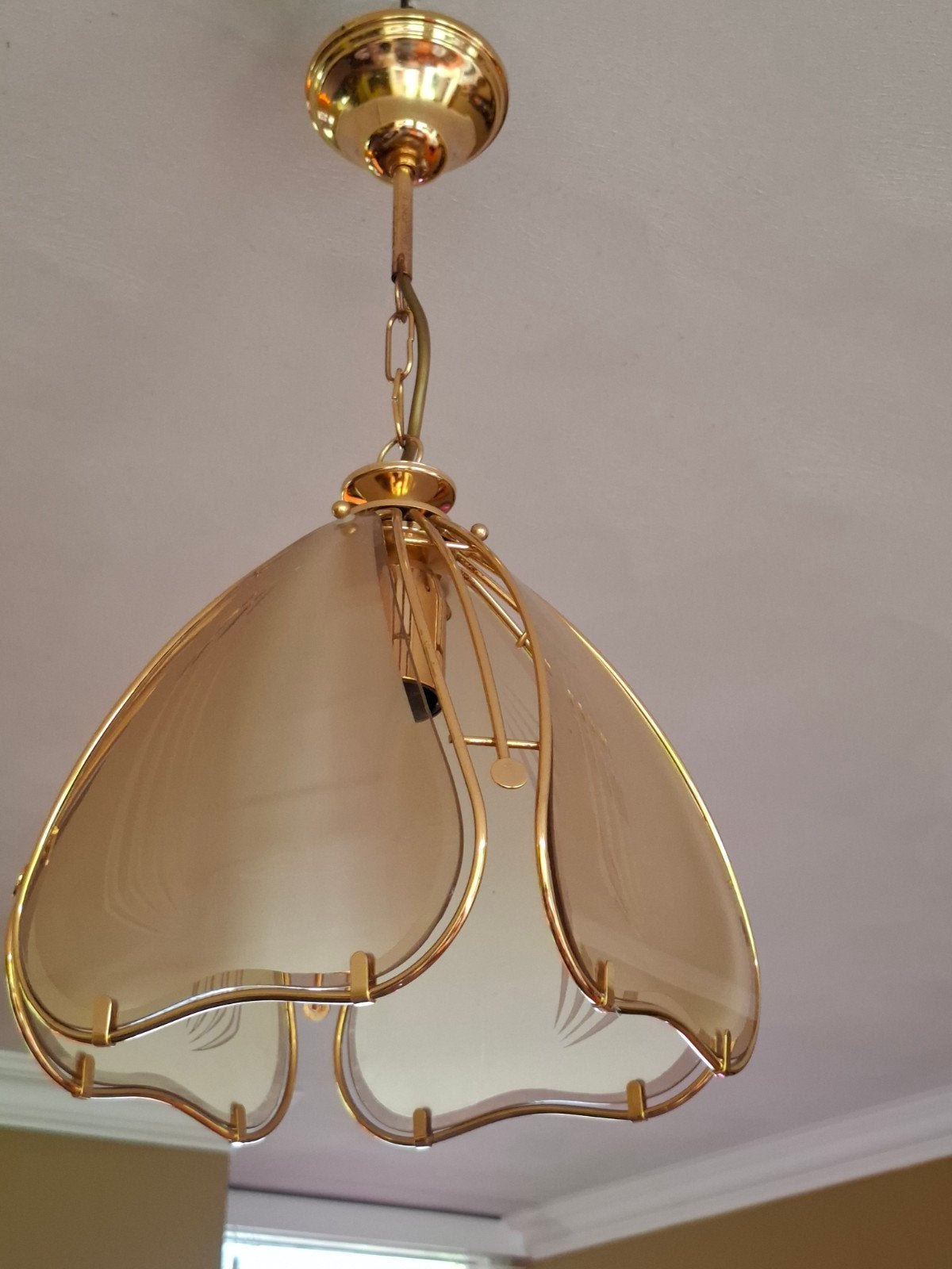 Hollywood Regency Lotus Hanglamp - Vintage, Ophalen of Verzenden, Zo goed als nieuw