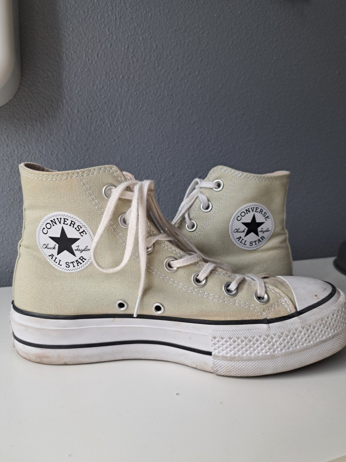Converse All Star Platform Sneakers Maat 38, Beige, Converse, Ophalen of Verzenden, Sneakers of Gympen