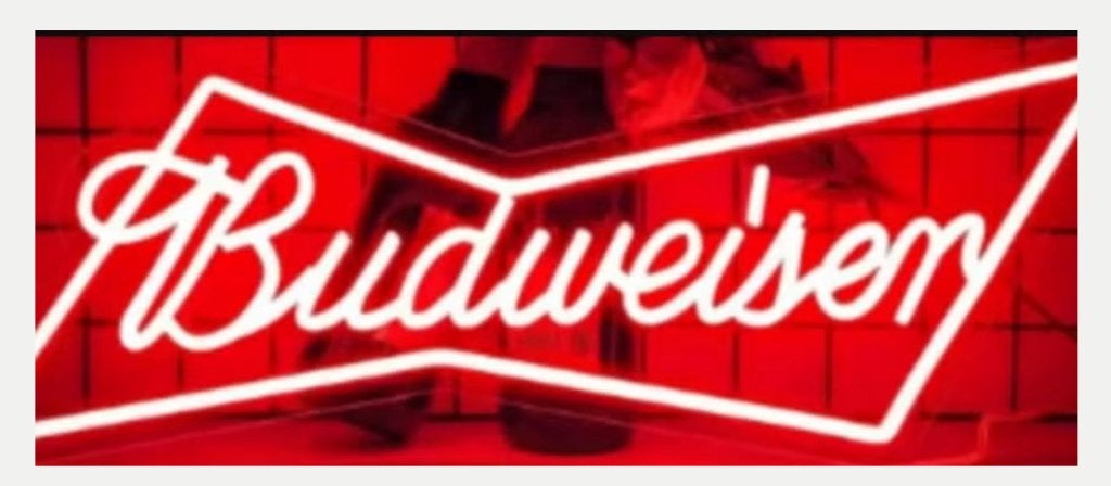 LED lamp neon stijl Budweiser (43.1x17.2cm), Verzamelen, Ophalen of Verzenden, Nieuw, Lichtbak of (neon) lamp