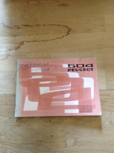 Handleiding/Instructieboekje  Peugeot   504  1974  NL/FR/Eng, Ophalen of Verzenden
