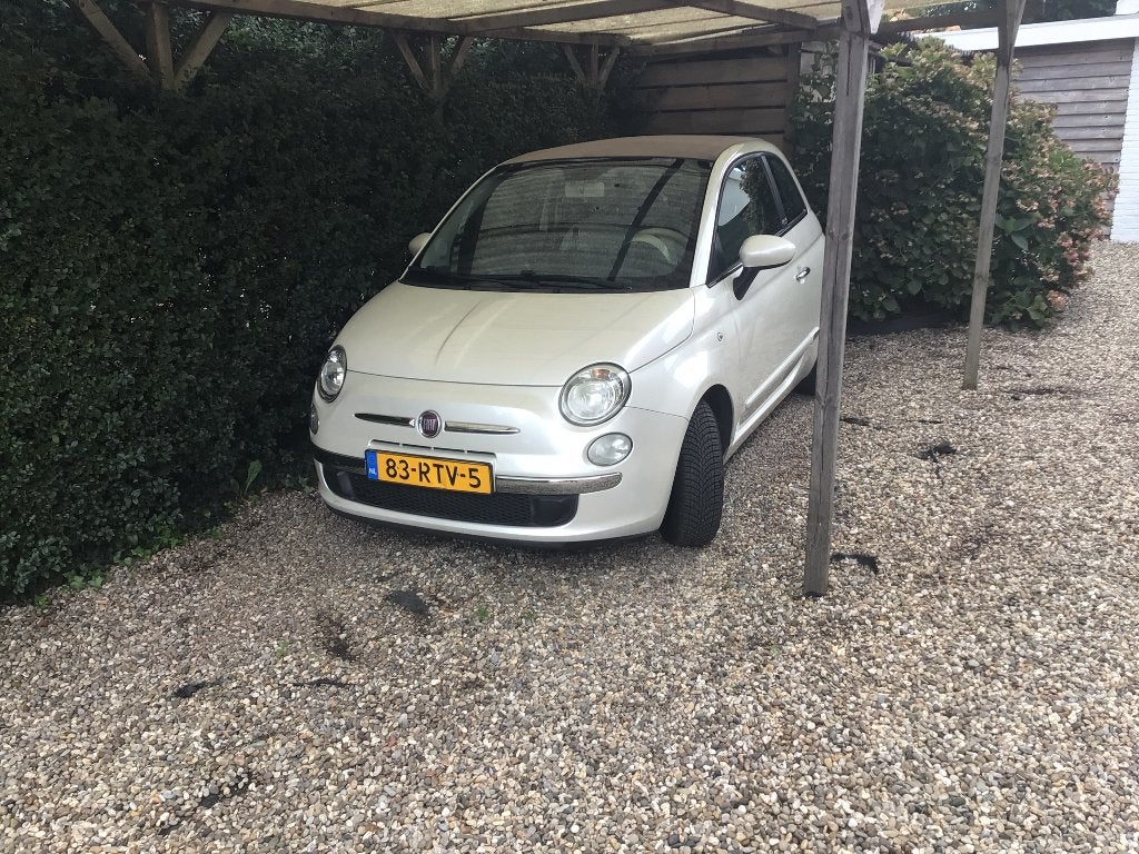 Fiat 500 1.2 AUT 2011 parelmoer, Auto's, 4 cilinders, Leder en Stof, Wit, Origineel Nederlands