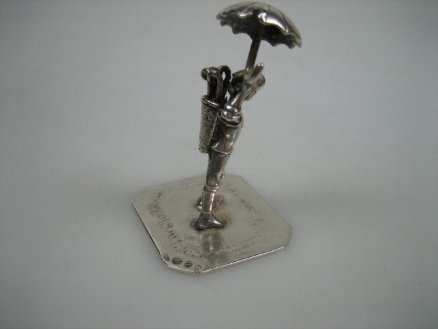 Zilveren paraplu verkoper in zilverminiatuur uit ca. 1976, Antiek en Kunst, Verzenden, Zilver