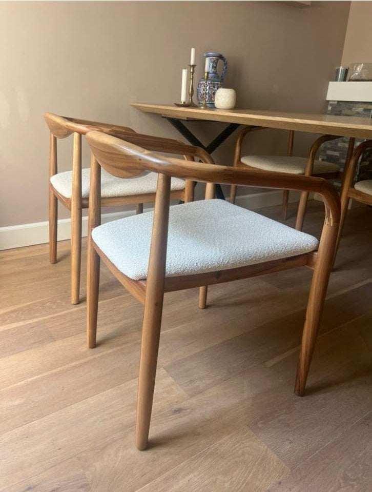 4 eetkamerstoelen Sklum Mallory, Ophalen, Zo goed als nieuw, Rond, 50 tot 100 cm