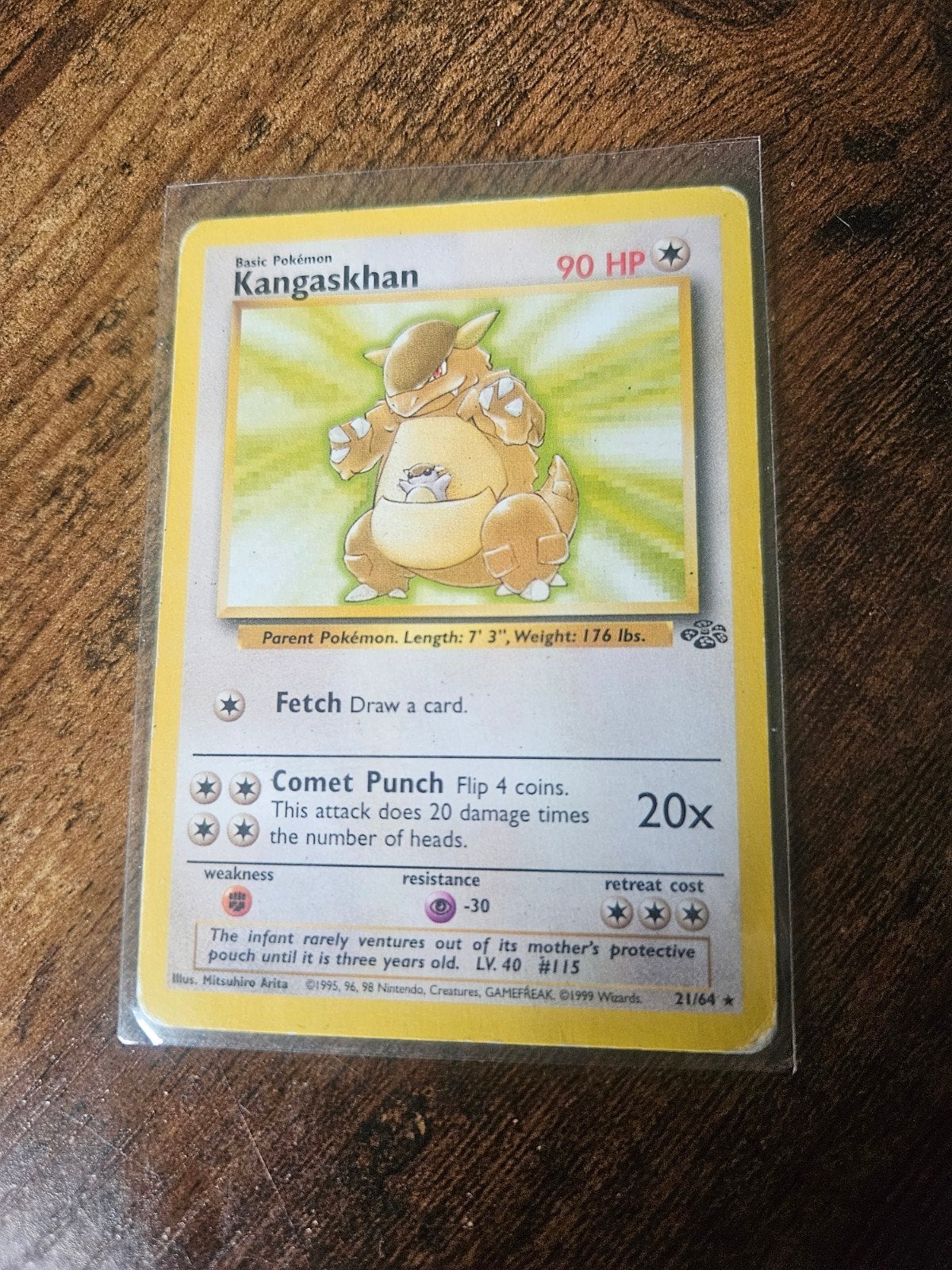 Kangaskhan Pokémon Kaart 21/64 Jungle Set (1999), Ophalen of Verzenden, Gebruikt, Losse kaart