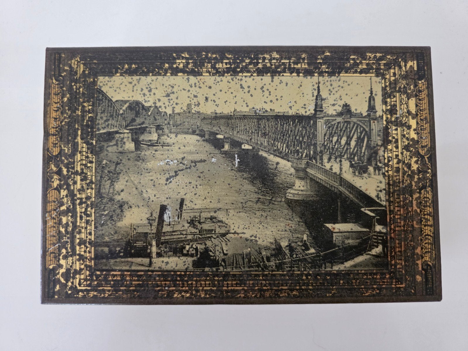 Antiek Superior sigarenblik (50 stuks), 2 maasbruggen R'dam, Verzamelen, Ophalen of Verzenden, Gebruikt, Overige, Overige merken