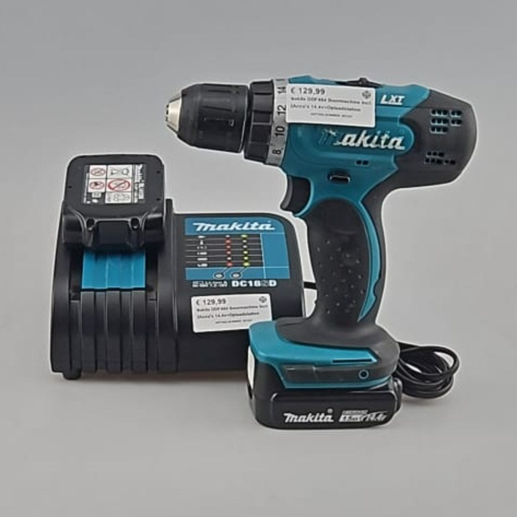 Makita DDF484 Boormachine Incl: 2Accu's 14.4v+Oplaadstation, Makita, Gebruikt, Support@makita.com, Makita Corporation, 3-11-8, Sumiyoshi-cho, 
Anjo, Aichi 446-8502
Japan