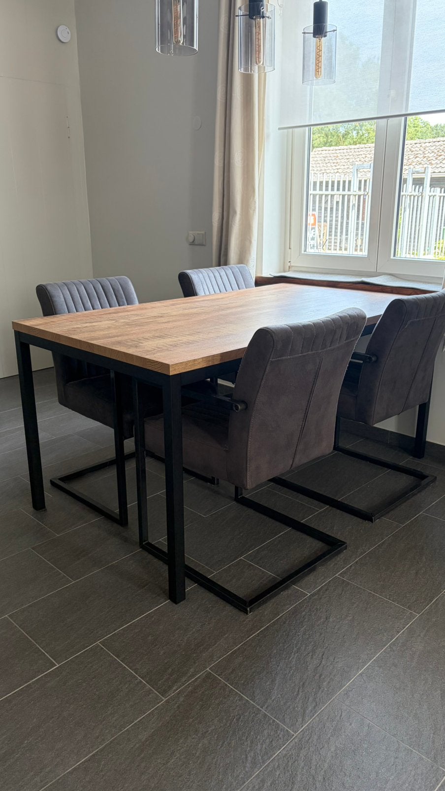 6 eetkamer stoelen, Ophalen, Gebruikt, Industrieel