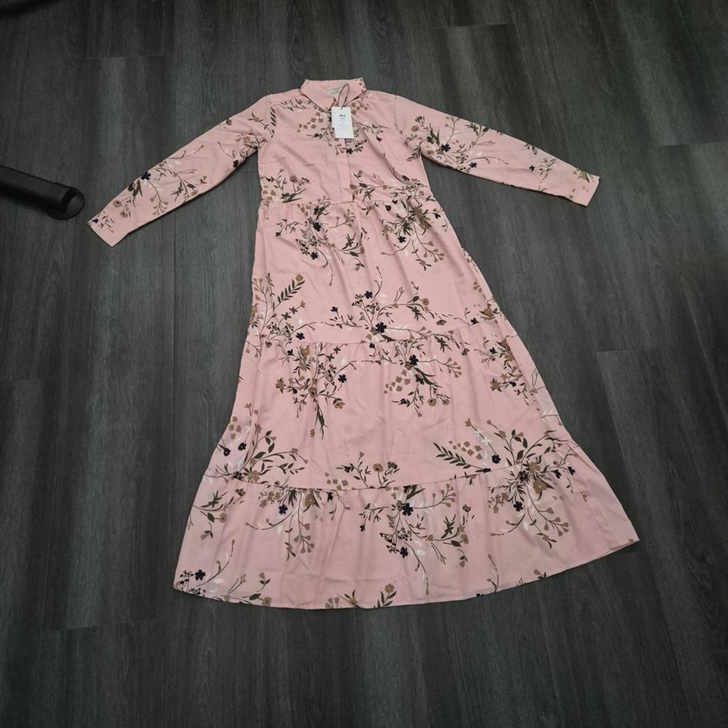 Roze bloemen maxi jurk, Kleding | Dames, Jurken, Maat 38/40 (M), Nieuw, Ophalen of Verzenden, Onbekend