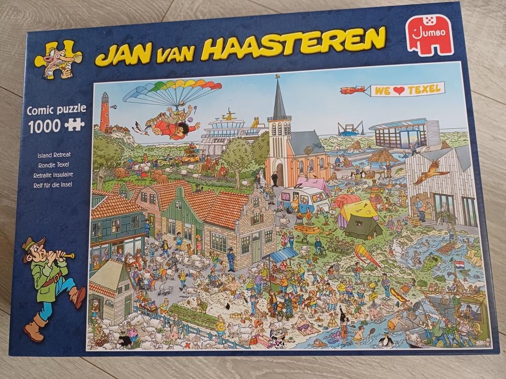 Jan van Haasteren Comic Puzzel - Rondje Texel 1000 stukjes, Ophalen, 500 t/m 1500 stukjes, Zo goed als nieuw, Legpuzzel