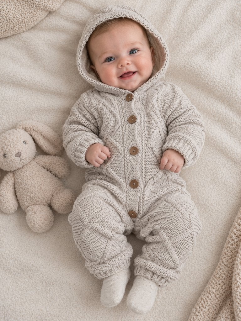 Boxpakje Caramini Knitwear beige gevoerd 6-9 maanden NIEUW, Kinderen en Baby's, SO, Jongetje of Meisje, Nieuw, Info@juniorcompany.nl