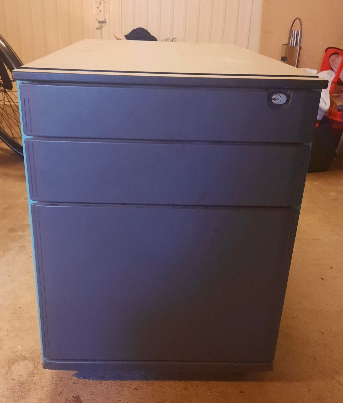 Metalen Bureau ladenkast, Ophalen, Gebruikt, 100 tot 150 cm, Overige materialen