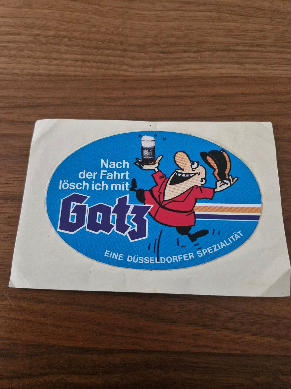 847 Vintage Gatz Bier Sticker - Düsseldorfer Spezialität, Ophalen of Verzenden, Zo goed als nieuw, Overige typen