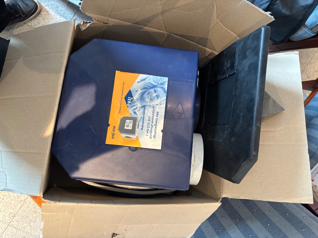 Itho eco fan cve 2, Ophalen, Afzuiger