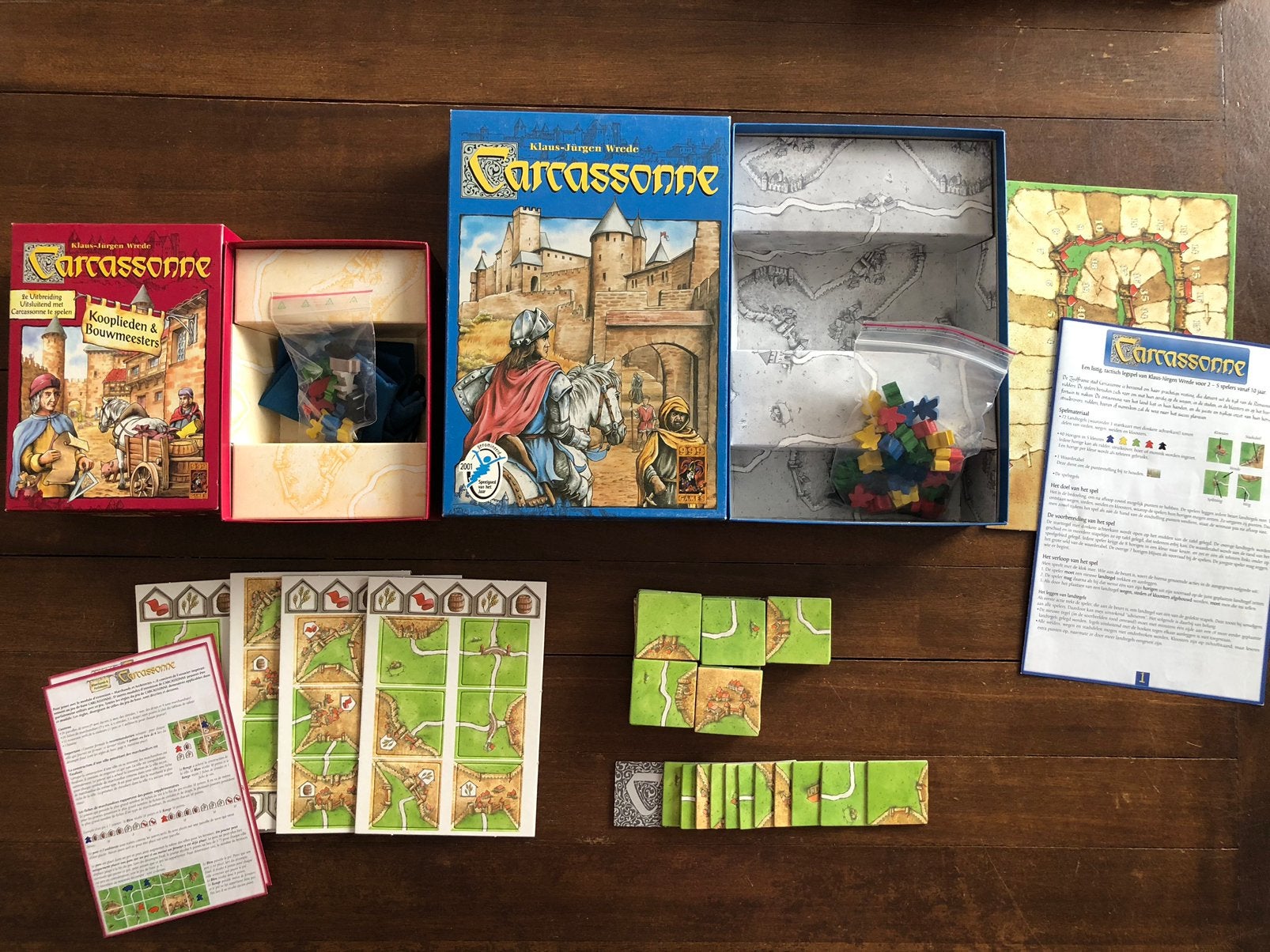 Carcassonne basis en uitbreiding Kooplieden en Bouwmeesters, Ophalen of Verzenden, Zo goed als nieuw