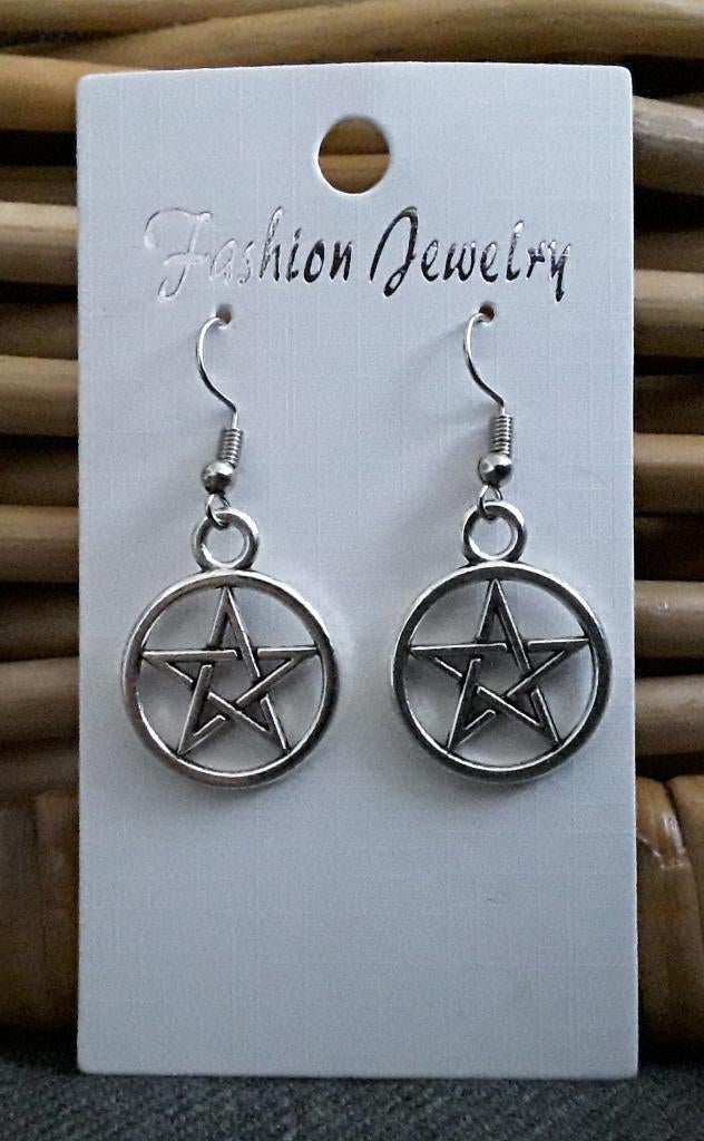 Oorbellen pentagram, Overige materialen, Hangers, Nieuw, Ophalen of Verzenden