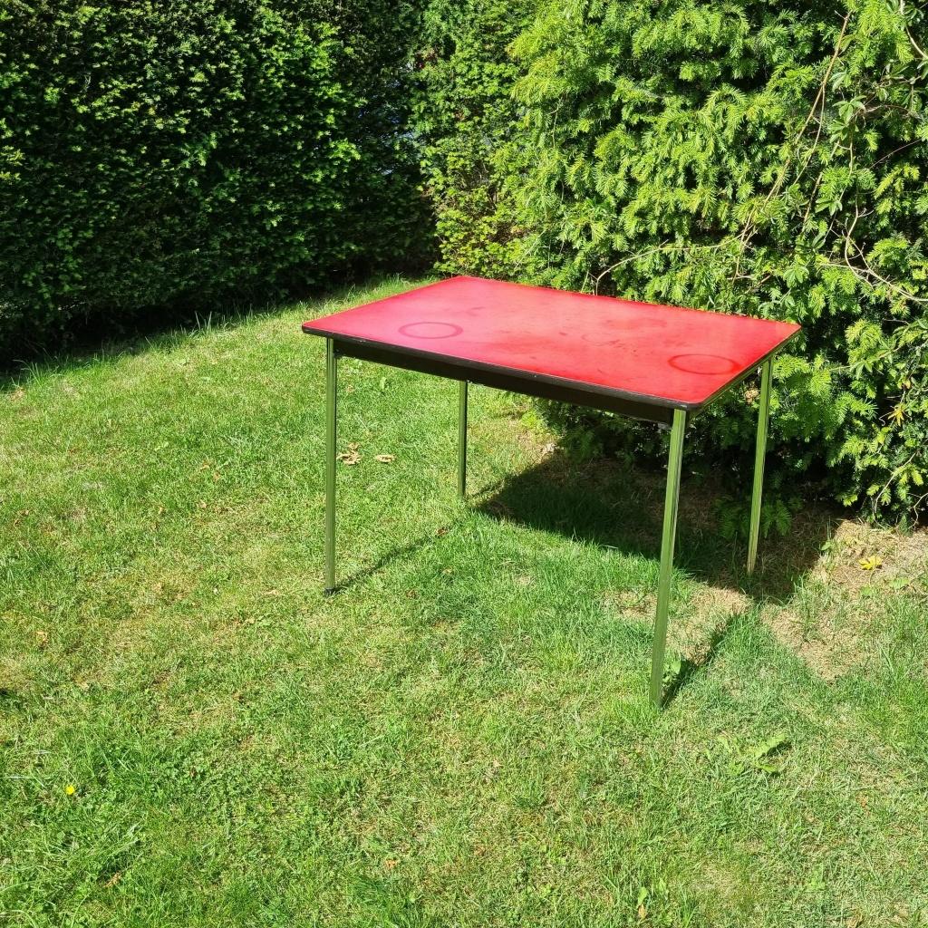 Eettafel, vintage, Huis en Inrichting, Tafels | Eettafels, Ophalen, Gebruikt, 50 tot 100 cm, Overige materialen