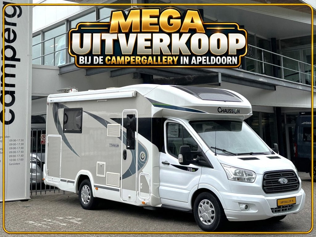 Chausson Titanium 758 EB AUTOMAAT QUEENSBED + HEFBED 170PK!, Caravans en Kamperen, Automaat, Ford, 7 tot 8 meter, Diesel