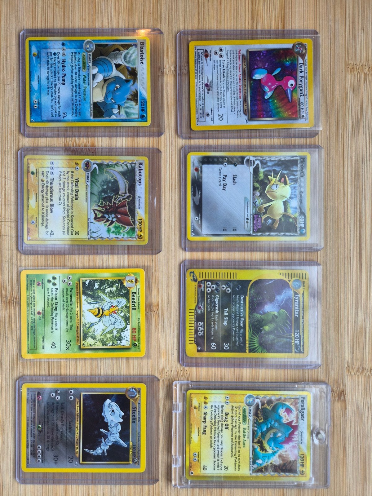 Zeldzame Pokémon kaarten - Blastoise, Feraligatr, Tyranitar, Hobby en Vrije tijd, Verzamelkaartspellen | Pokémon, Ophalen of Verzenden
