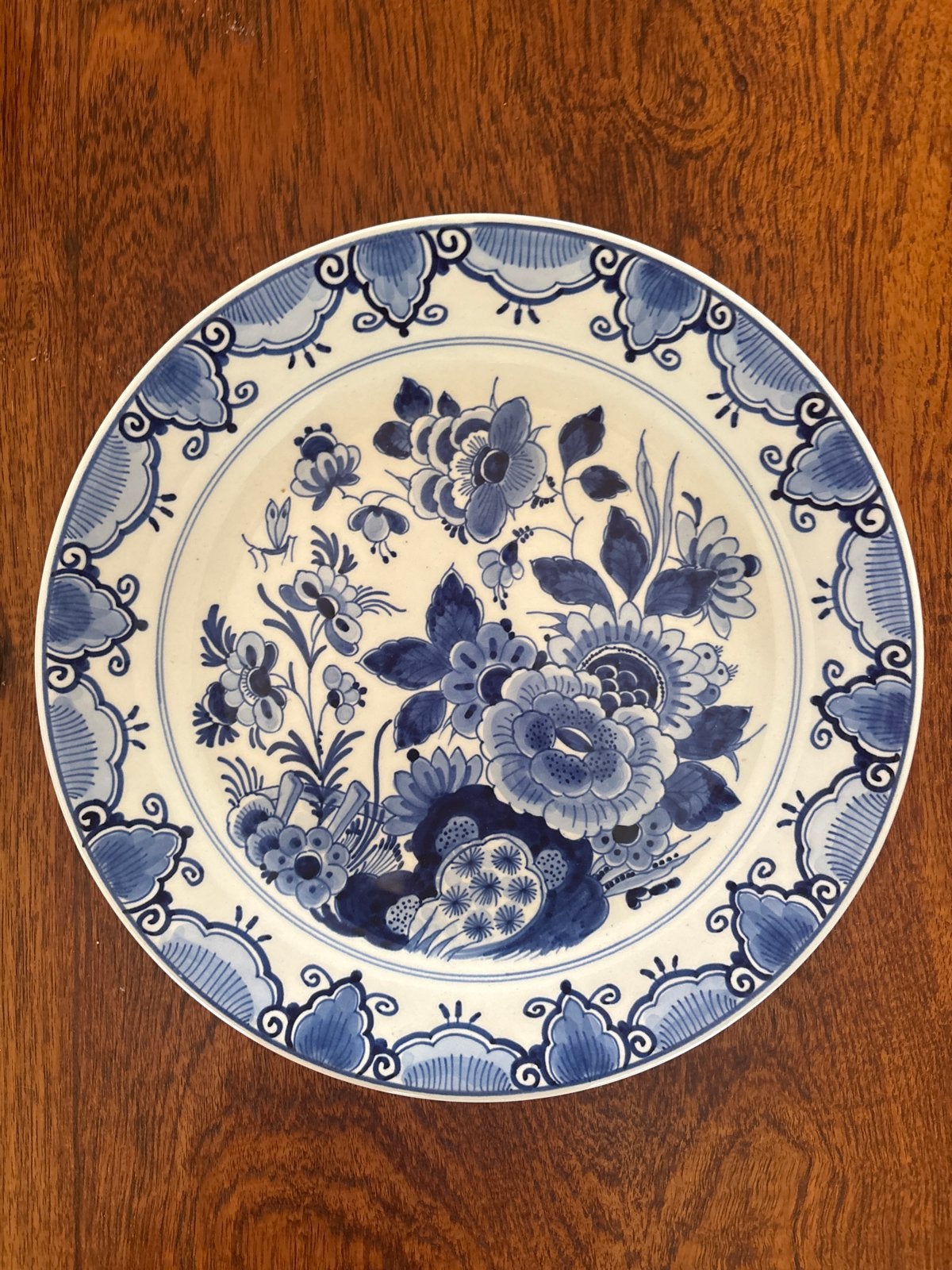 Antiek Delfts Blauw Wandbord - Handgeschilderd, Antiek en Kunst, Ophalen