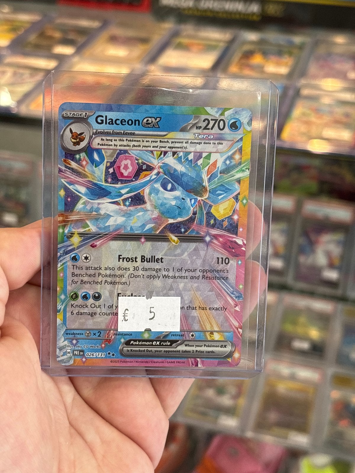 Pokémon Glaceon EX kaart - pre 26, Ophalen of Verzenden, Zo goed als nieuw, Losse kaart