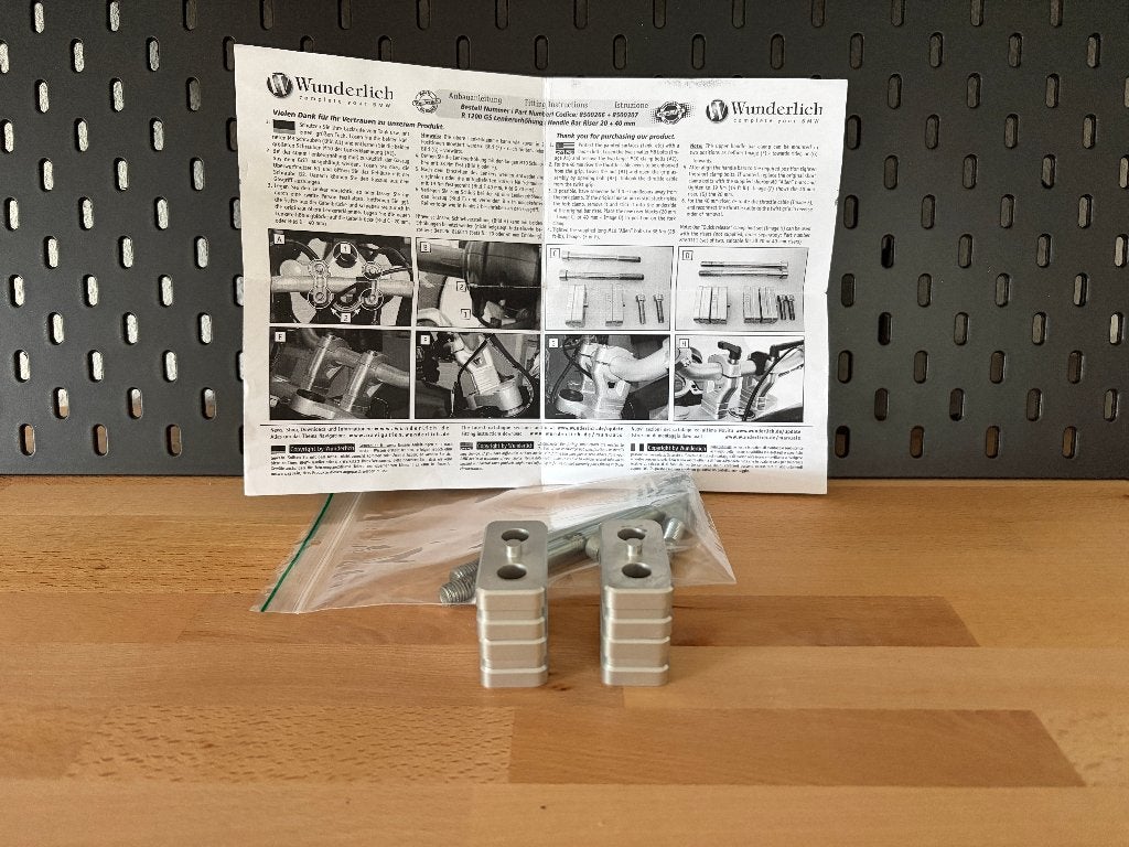 Wunderlich Stuurverhogers (20mm/40mm) voor BMW R1200GS(A), Motoren, Ophalen of Verzenden, Gebruikt