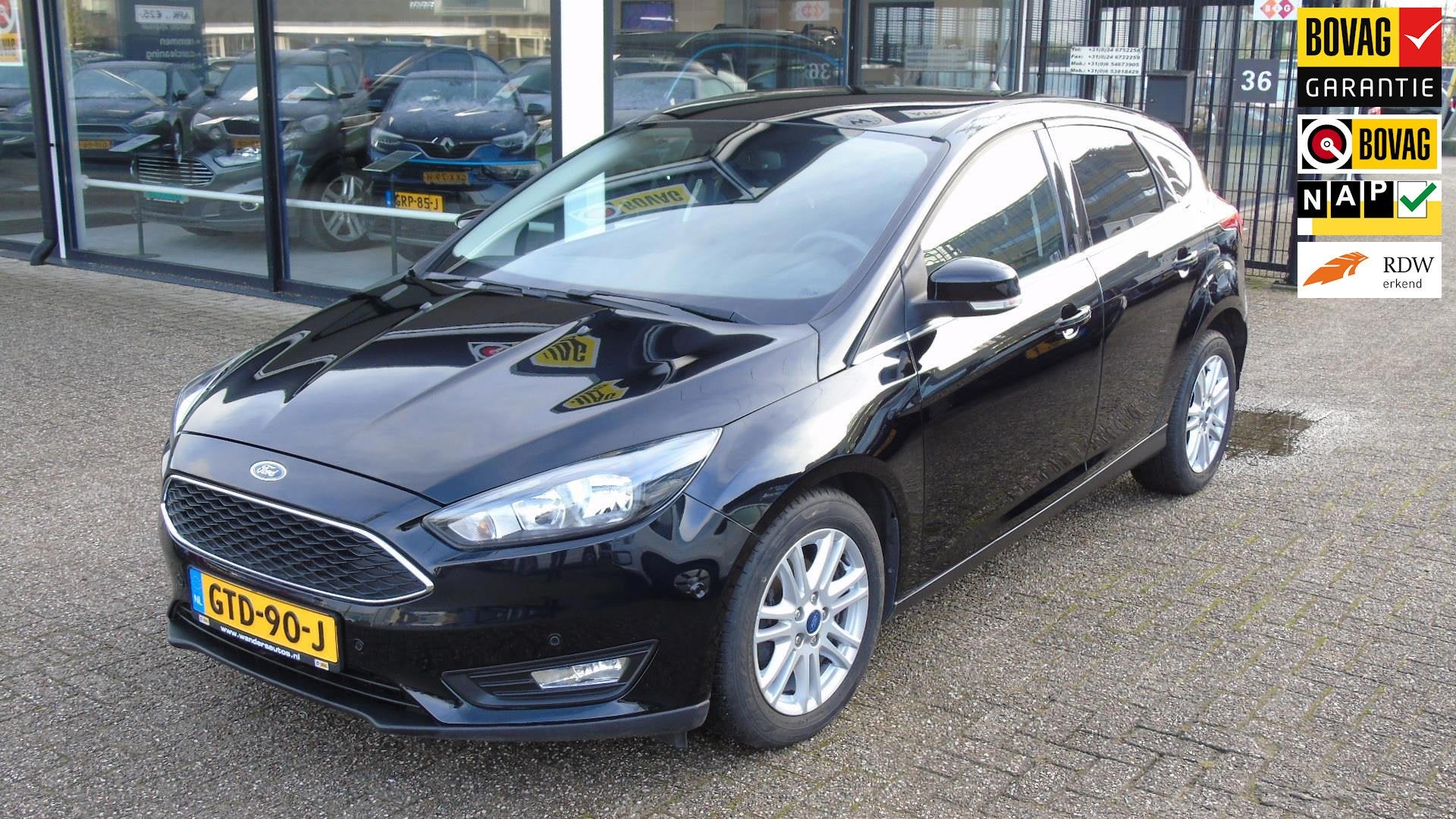 Ford FOCUS 1.0 EcoBoost Titanium Business, Auto's, 125 pk, Gebruikt, Euro 6, Zwart