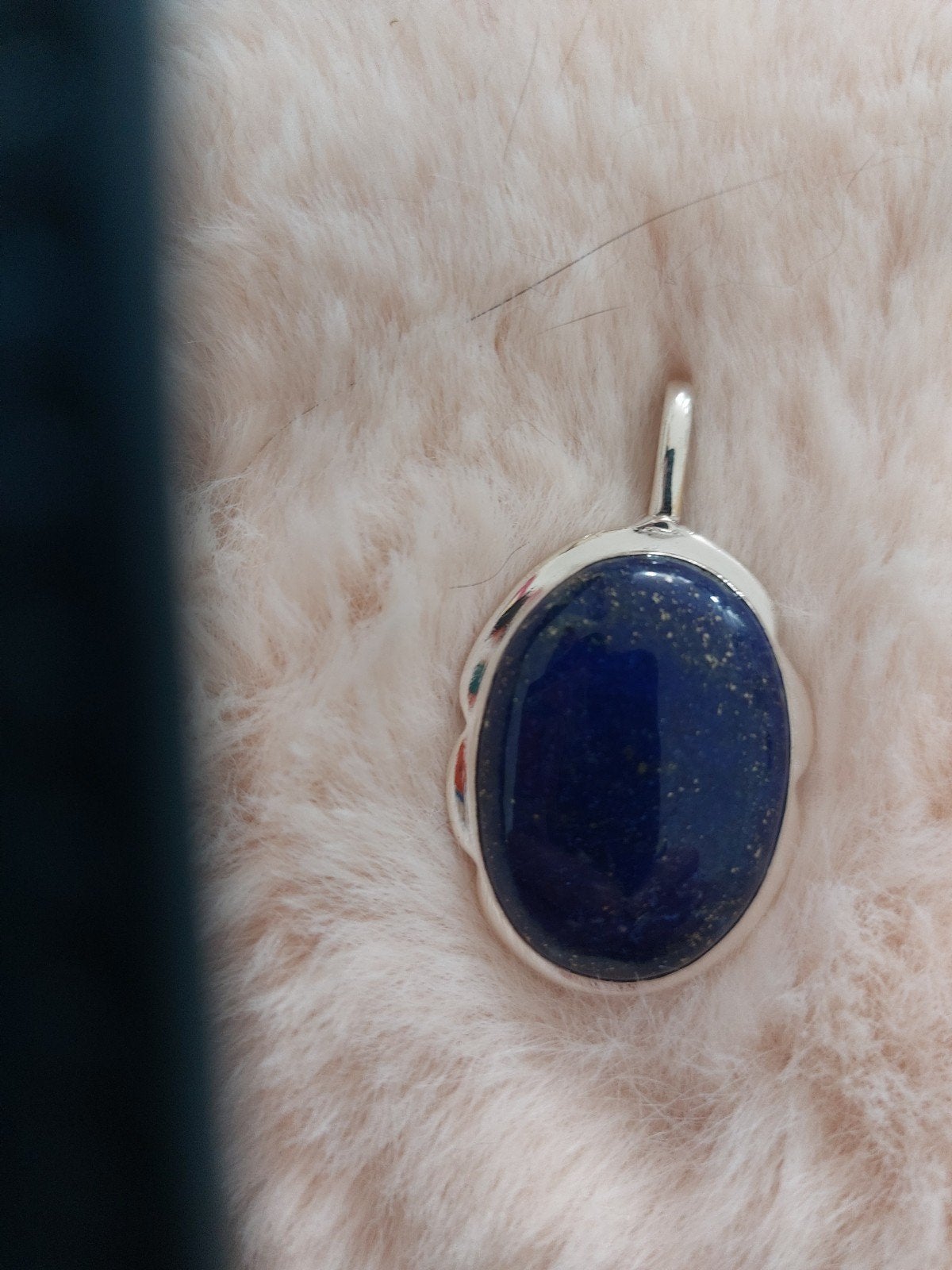 Lapis Lazuli Hanger met 925 Zilver, Gebruikt, Overige voorstellingen, Blauw, Ophalen of Verzenden