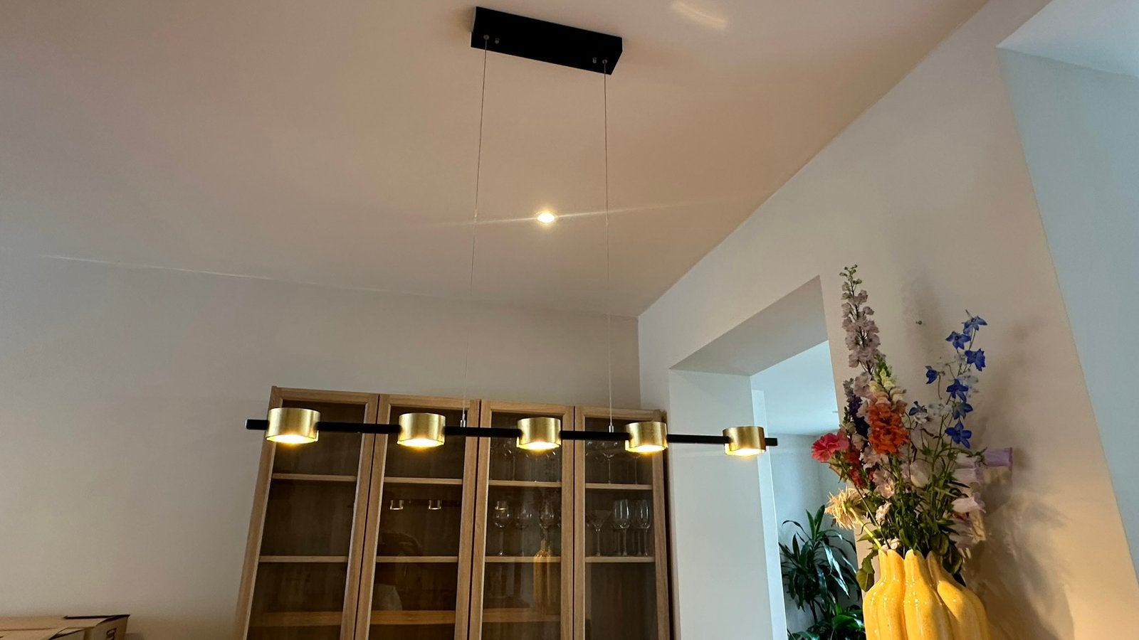 Qazqa gouden hanglamp LED - 98 cm, Ophalen, Zo goed als nieuw