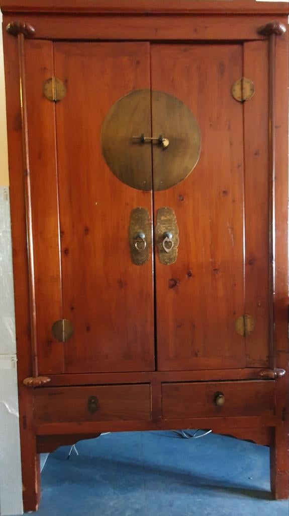 Antieke Chinese kast met messing beslag, Ophalen