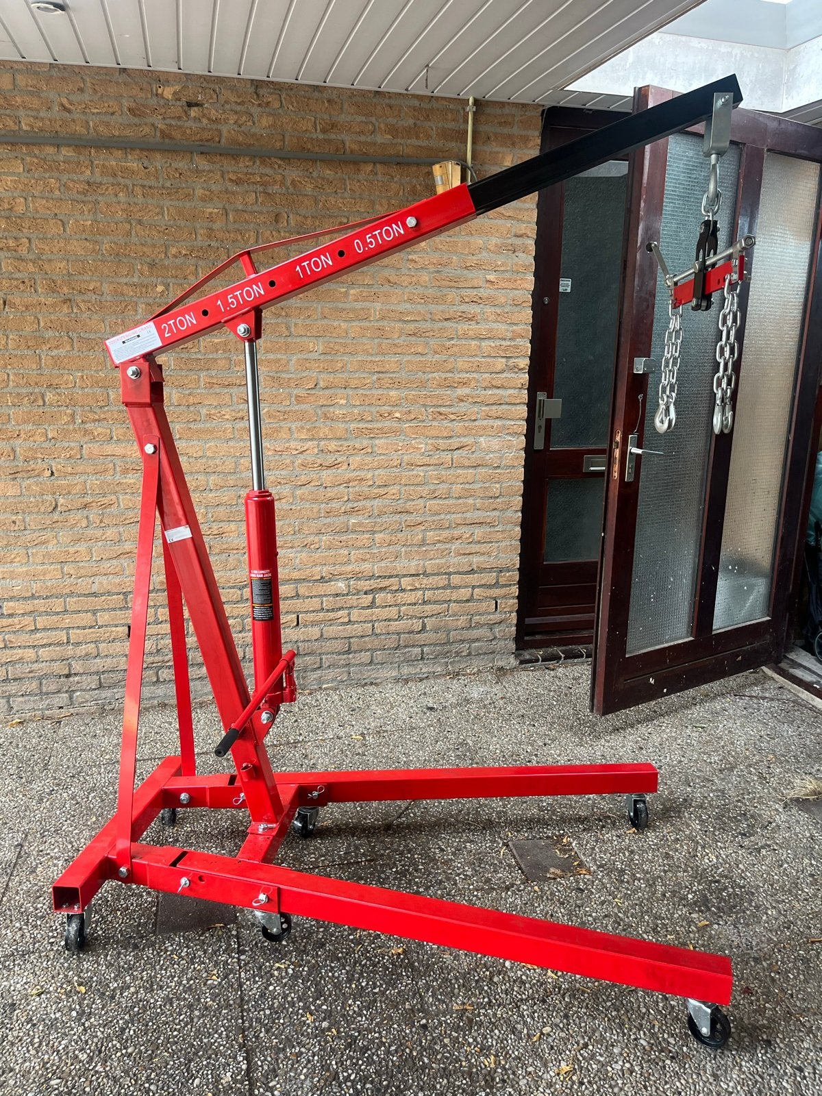 Motortakel 2 ton met evenaar & motorstandaard, Ophalen, Gebruikt