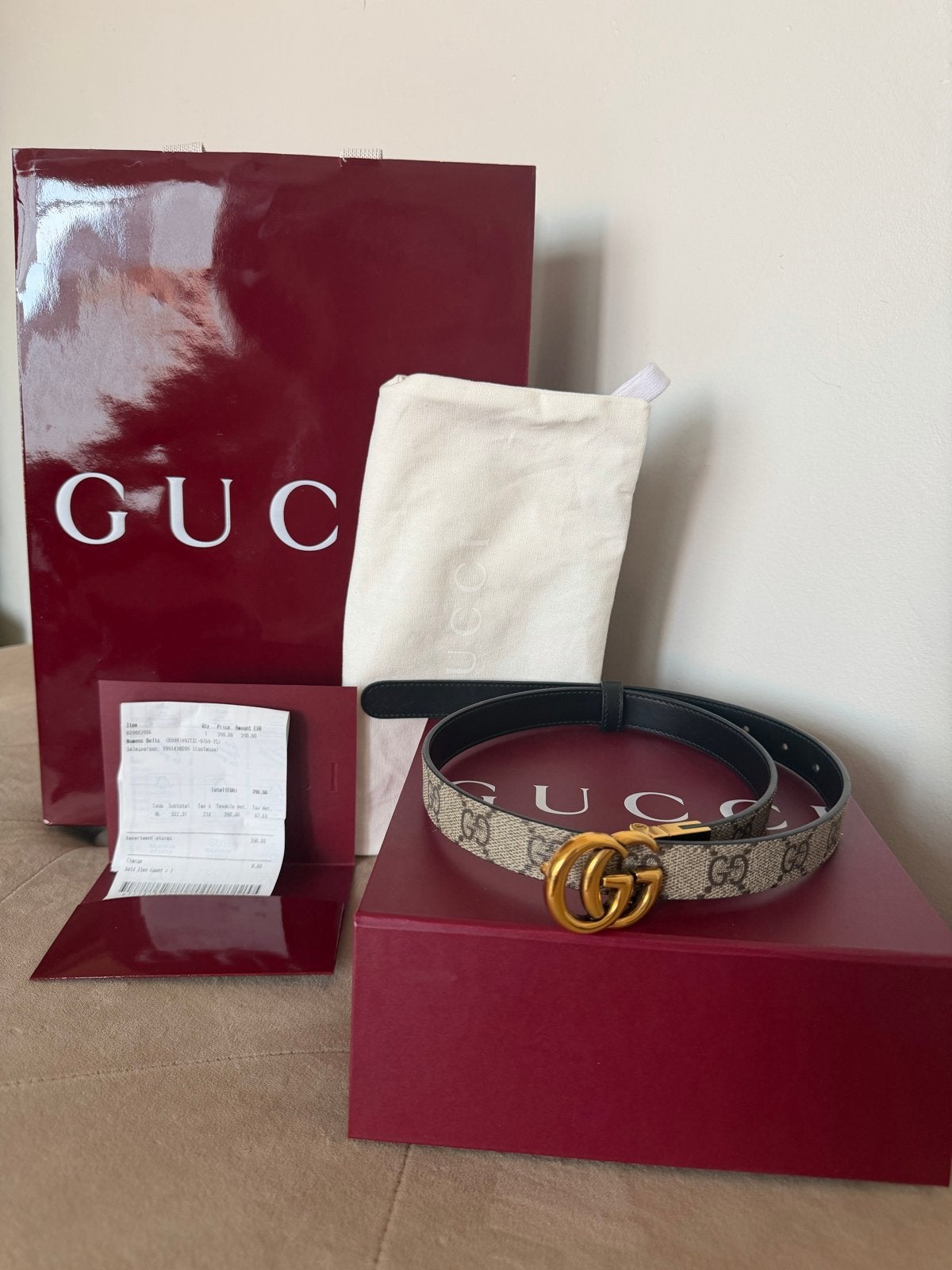 Gucci Riem, 80 tot 90 cm, Echt leder, Heupriem, Ophalen of Verzenden